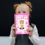 Personalized Cartoon Character Multicolor A5 Spiral Notebook with Name and Initial Anniversary Birthday Gift for Girls Boys