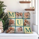 Personalised Mom Mum Title 6 Photos Soft Throw Pillow Cover Home Decor Mother's Day Birthday Gift for Mom