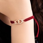 Personalized Unisex Police Handcuff Interlocking Infinity Adjustable Bracelet with Engraved Names Birthday Valentine's Day Police Day Gift for Couples