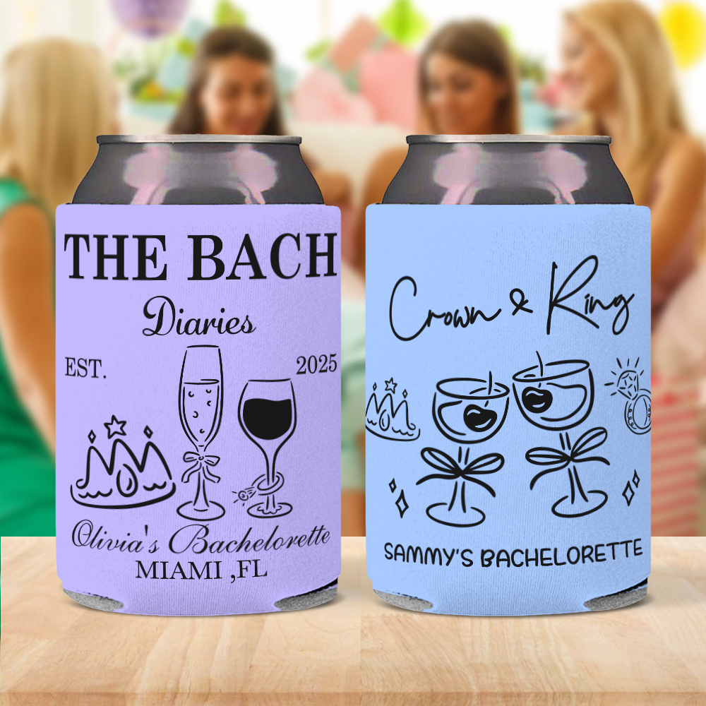 Verres de Vin Personnalisés Bouquet Couronne Gâteau Bière Canette Cooler Sleeve avec Nom Cadeau d'Anniversaire pour Amis Amateurs de Bière Femmes