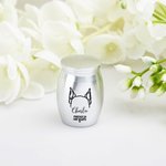 Personalised Forever In Our Hearts Line Dog Ears Mini Ashes Urn with Name and Twist-Off Lid Memorial Sympathy Keepsake Gift for Dog Owners