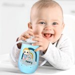 Personalized Rainbow Cloud Cartoon Character 10 oz Insulated Sippy Cup with Name and Handle Baby Shower Birthday Gift for Toddler Kid