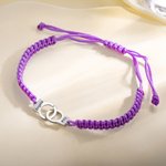 Personalized Unisex Police Handcuff Interlocking Infinity Adjustable Bracelet with Engraved Names Birthday Valentine's Day Police Day Gift for Couples