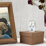 Personalised Forever In Our Hearts Line Dog Ears Mini Ashes Urn with Name and Twist-Off Lid Memorial Sympathy Keepsake Gift for Dog Owners