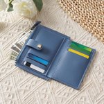 Personalised Birth Flower PU Leather Portable Wallet with Name and Card Holder Wedding Birthday Anniversary Gift for Women