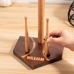 Personalized Baseball Softball Wooden Necklace Ring Holder with Engraved Name and Number Birthday Game Day Team Gift for Sport Lovers