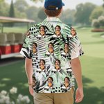 Personalised Face Photo Golf Elements Hawaiian Style Short-Sleeved Shirt Funny Anniversary Birthday Gift for Golf Players