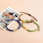 Personalized Unisex Police Handcuff Interlocking Infinity Adjustable Bracelet with Engraved Names Birthday Valentine's Day Police Day Gift for Couples