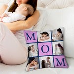 Personalised Mom Mum Title 6 Photos Soft Throw Pillow Cover Home Decor Mother's Day Birthday Gift for Mom