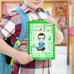 Personalized Cartoon Character Multicolor A5 Spiral Notebook with Name and Initial Anniversary Birthday Gift for Girls Boys
