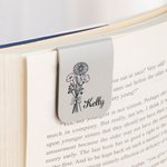 Carry Your Birth Flower Into Every Chapter - Personalized Name Magnetic Bookmark Clip for Reading Lovers