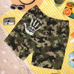 Personalized Palm Print Funny This Ass Belongs To Quick Dry Swim Trunks Beach Shorts with Name Beach Party Vacation Birthday Gift for Men