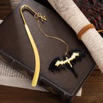 Personalized Black and Golden Dragons Rider Dust Plug Keychain Bookmark Set with Initial Pendant Birthday Gift for Fantasy Book Lovers Bookworms