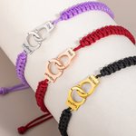 Personalized Unisex Police Handcuff Interlocking Infinity Adjustable Bracelet with Engraved Names Birthday Valentine's Day Police Day Gift for Couples