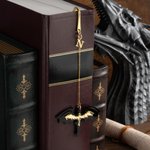 Personalized Black and Golden Dragons Rider Dust Plug Keychain Bookmark Set with Initial Pendant Birthday Gift for Fantasy Book Lovers Bookworms