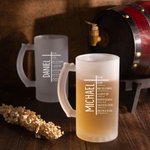 Personalized Cross Bible Beer Mug with Name Celebration Father's Day Gift for Men