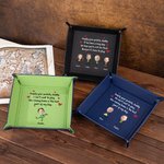 Personalisierte 1-10 Kind Gesicht Fotos Cartoon Graffiti faltbar Tablett mit Namen Desktop Storage Organizer lustig Vatertag Geschenk für Papa Ehemann