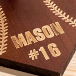 Personalized Baseball Softball Wooden Necklace Ring Holder with Engraved Name and Number Birthday Game Day Team Gift for Sport Lovers