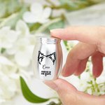 Personalised Forever In Our Hearts Line Dog Ears Mini Ashes Urn with Name and Twist-Off Lid Memorial Sympathy Keepsake Gift for Dog Owners