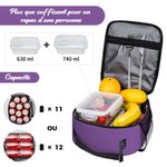 Sac Repas Isotherme Multicolore Personnalisé avec Motif Animaux de la Forêt Initiale et Nom Cadeau Rentrée Pique-Nique Anniversaire pour Enfant