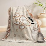 Personalisierte Haustier Fußabdrücke Foto Design weiche Decke mit Namen Home Decor Geburtstag Haustier Geschenk für Tierbesitzer