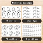 Tatouages Éphémères Personnalisés avec Noms Fleurs Symbole Infini Tatouage Non Toxique et Imperméable Cadeau de Mariage Anniversaire pour Couples Amis