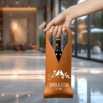 Personalized Various Style Patterns PU Leather Wine Bag with Name Handle Protective Wine Accessories Wedding Anniversary Gift for Wine Lover