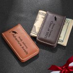 Clip magnétique en cuir PU pliable avec 2 textes Accessoires portables Cadeau de fin d'études pour les diplômés