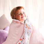 Personalizada Flor Silvestre Lindo Zorro Jirafa Elefante Manta de Bebé con Nombre Bordado Cumpleaños Baby Shower Regalo para Recién Nacidos