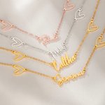 Personalized Hollow Love Name Pendant Necklace Simple Jewellery Birthday Anniversary Wedding Gift for Women Bridesmaids