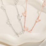 Personalized Hollow Love Name Pendant Necklace Simple Jewellery Birthday Anniversary Wedding Gift for Women Bridesmaids