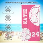 Gepersonaliseerd Basketbal Voetbal Oversized Sneldrogend Strandlaken met Nummer en Naam Reis Essentieel Verjaardagscadeau voor Balsportliefhebber