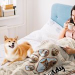 Personalisierte Haustier Fußabdrücke Foto Design weiche Decke mit Namen Home Decor Geburtstag Haustier Geschenk für Tierbesitzer