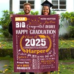 Personalisierte Happy Graduation weiche Decke mit Namen und Jahr Raumdekoration Geburtstag Graduierung Geschenk für Absolventen