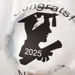 Personalized Grad Cap Silhouette Baseball Volleyball Sports Aluminum Foil Balloon with Text and Year Party Supplies Graduation Gift for Graduates