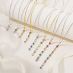 Personalisierte 1-8 Birthstones Familie Halskette Minimalistische Schmuck Jahrestag Geburtstag Geschenk für Frauen