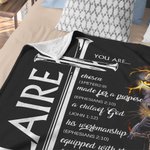 Personalisierte Löwe Kreuz Bibelvers weiche Decke mit Namen Home Decor Geburtstag Taufe Geschenk für Männer Christen