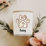 Henkilökohtainen lemmikkieläinten jalanjäljet Photo LED-kynttiläpurkki, jossa on nimi Memorial Condolence Sympathy Pet Loss Lahja lemmikkieläinten omistajille