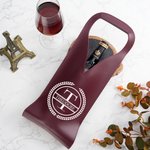 Personalized Various Style Patterns PU Leather Wine Bag with Name Handle Protective Wine Accessories Wedding Anniversary Gift for Wine Lover