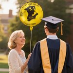 Personalized Grad Cap Silhouette Baseball Volleyball Sports Aluminum Foil Balloon with Text and Year Party Supplies Graduation Gift for Graduates