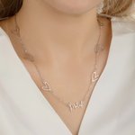 Personalized Hollow Love Name Pendant Necklace Simple Jewellery Birthday Anniversary Wedding Gift for Women Bridesmaids