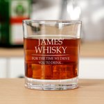 Personalized for the Time We Drive You to Drink 10 oz Whiskey Rocks Glass with Name Father's Day Birthday Gift for Dad Grandpa Whiskey Lovers