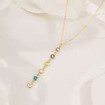 Personalisierte 1-8 Birthstones Familie Halskette Minimalistische Schmuck Jahrestag Geburtstag Geschenk für Frauen