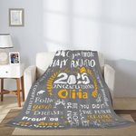 Personalisierte Happy Graduation weiche Decke mit Namen und Jahr Raumdekoration Geburtstag Graduierung Geschenk für Absolventen