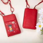 Cartera de cuero PU personalizada con personaje de dibujos animados flor de nacimiento nombre y compartimentos regalo de cumpleaños