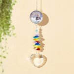 Personalised Love Crystal Photo Memorial Suncatcher Window Hanging Decor Anniversary Gift for Loss of Loved One