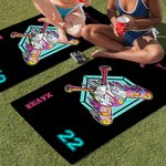 Personalized Ice Cream Drip Baseball Oversized Name Beach Towel with Text and Number Travel Essential Vacation Birthday Gift for Baseball Lover Player