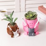 Personnalisé Imprimé 3D Visage Souriant Pot de Plante Tricotée Bol de Fil avec Texte Stockage Outil de Tricot Décoration de Bureau Cadeau d'Anniversaire pour les Amoureux du Tricot