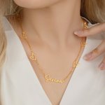 Personalized Hollow Love Name Pendant Necklace Simple Jewellery Birthday Anniversary Wedding Gift for Women Bridesmaids