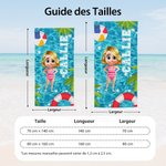 Serviette de Plage Personnalisée avec Personnage 3D et Nom Style de Piscine Accessoire à Séchage Rapide Cadeau Anniversaire pour Garçon Fille